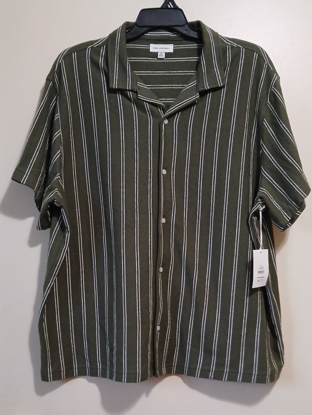 Free Assembly Men's 3XL SS Texture Cotton Camp Shirt